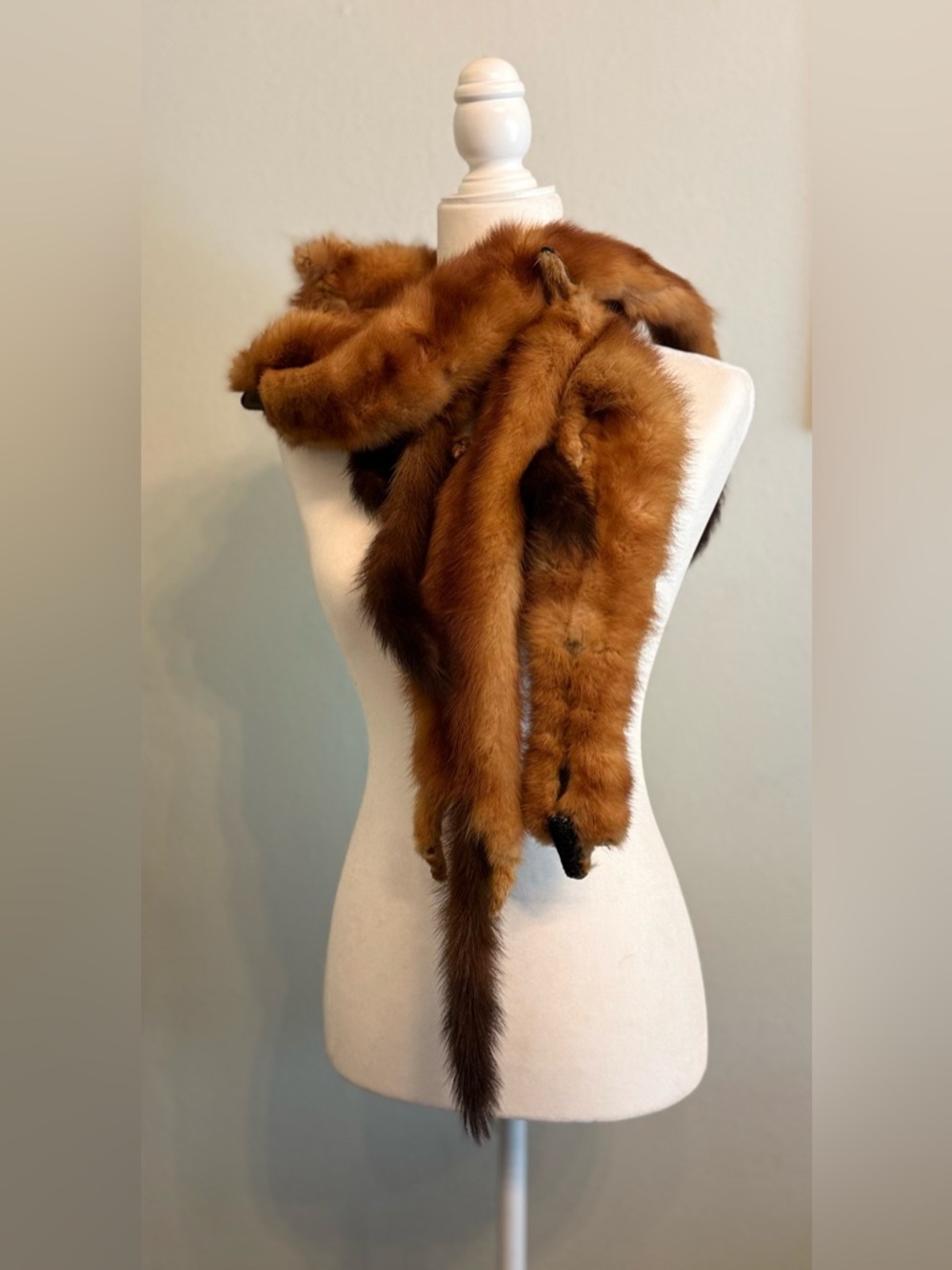 Vintage Five Mink Stole Scarf